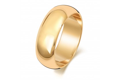 9ct Yellow Gold D Shape 7mm Heavyweight Band